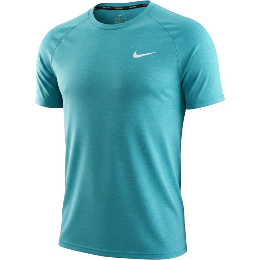 Nike Swim Rash Guard Mens Small Teal Excellent Dri-FIT UPF 40+ Short Sleeve Tee